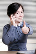 Woman  with laptop and phones