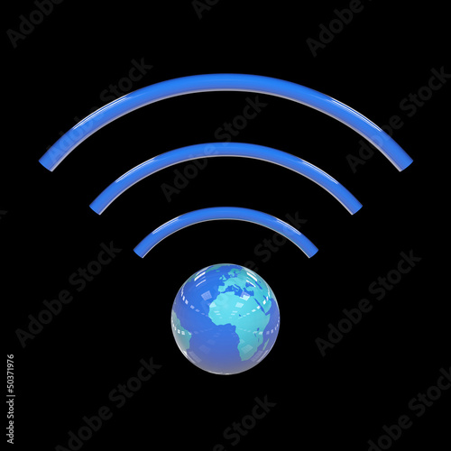 Illustration: Wifi sign - 3D Render Wifi sign - 3D Render