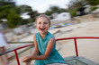 Summer joy -  lovely girl playing on the beach