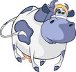Happy blue cow. Cartoon