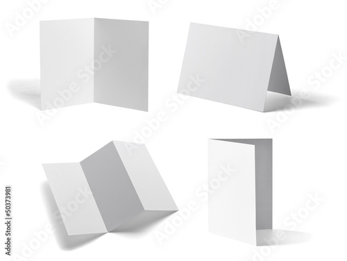 Photo: folded leaflet white blank paper template book folded leaflet white blank paper template book