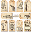set of 10 retro garden tags