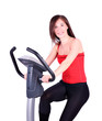 Photo: girl exercise with fitness cross trainer girl exercise with fitness cross trainer