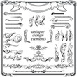 calligraphic design elements, page decoration set