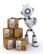 Robot with Shipping Boxes