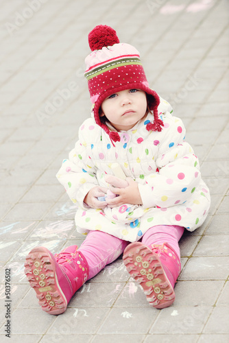 Photo: girl with chalk girl with chalk