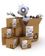 Robot with Shipping Boxes