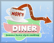 vintage diner sign, vector illustration