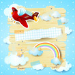 Fantasy background with airplane