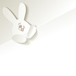 Vector: Hase Zettel leer Ecke weiss Hase Zettel leer Ecke weiss
