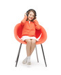 girl with headphones
