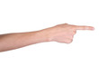 Photo: Hand pointing, touching or pressing, isolated on white Hand pointing, touching or pressing, isolated on white