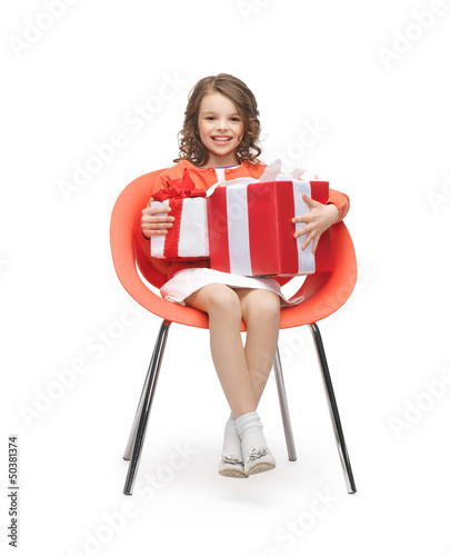 Photo: girl with gift box girl with gift box