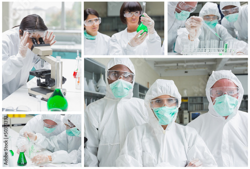 Photo: Collage of laboratory workers Collage of laboratory workers