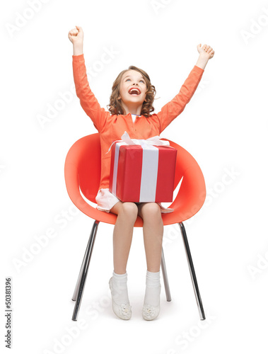 Photo: girl with gift box girl with gift box