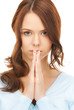 picture of young praying woman