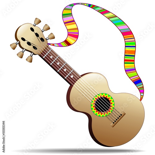 Vector: Hippy Cool Guitar Musical Instrument-Chitarra Strumento Musicale Hippy Cool Guitar Musical Instrument-Chitarra Strumento Musicale