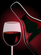 bottle and glass of red wine
