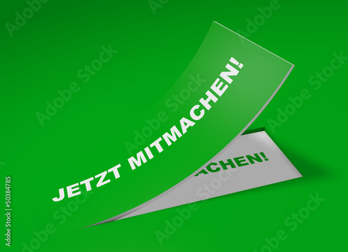 Illustration: 3D Etikett Grün - Jetzt mitmachen! 3D Etikett Grün - Jetzt mitmachen!
