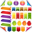 Vector: Colorful Ribbons And Label Set Colorful Ribbons And Label Set