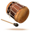 Traditional bungas (drums), isolated on white background