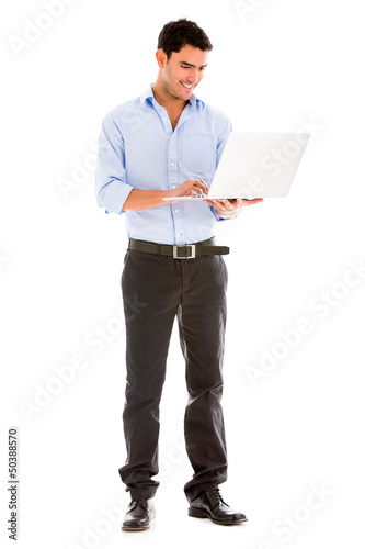 Photo: Business man with a laptop Business man with a laptop