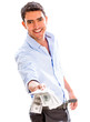Successful business man with money