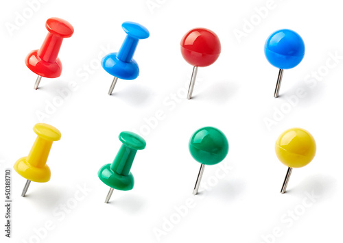 Photo: push pin thumbtack paper clip office business push pin thumbtack paper clip office business