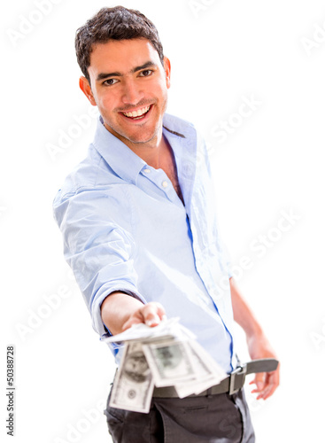 Photo: Successful business man with money Successful business man with money