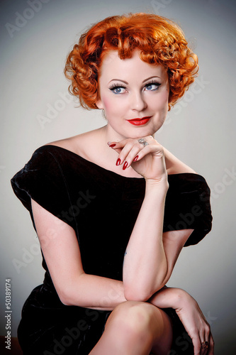 Photo: Retro portrait of vintage beauty Retro portrait of vintage beauty