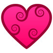 Heart with swirls