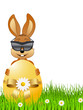 Osterhase auf einer grünen Wiese