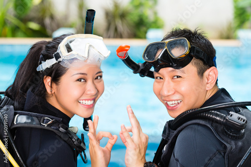 Photo: Teacher and student in a diving school Teacher and student in a diving school