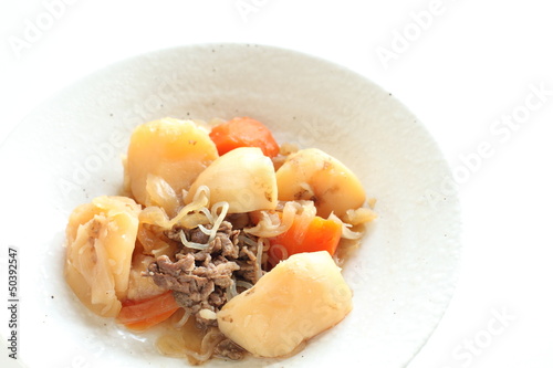 Photo: japanese cuisine, simmered potato and beef Nikujaga japanese cuisine, simmered potato and beef Nikujaga