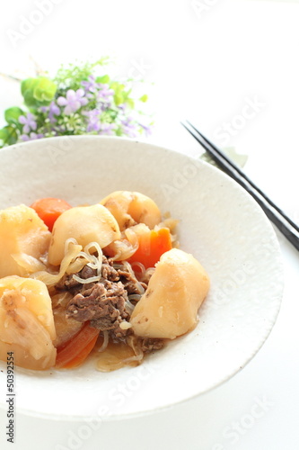 Photo: japanese cuisine, simmered potato and beef Nikujaga japanese cuisine, simmered potato and beef Nikujaga