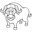 Vector illustration of African buffalo cartoon