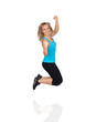 Excited Woman Jumping