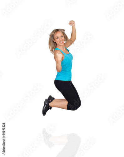 Photo: Excited Woman Jumping Excited Woman Jumping
