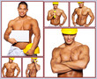 Hot stained hardworker with yellow lantern