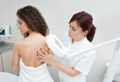 woman at dermatology examination