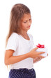 Photo: Beautiful girl with a gift box Beautiful girl with a gift box
