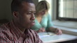 African American man studying, close up