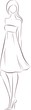 Vector fashion illustration of beautiful woman's silhouette