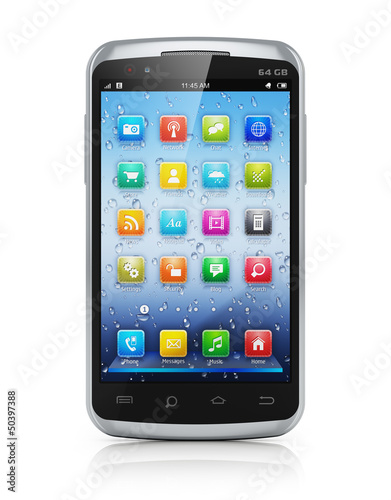 Illustration: Modern touchscreen smartphone Modern touchscreen smartphone