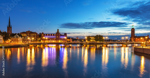 Photo: Evening panorama of Stockholm, Sweden Evening panorama of Stockholm, Sweden