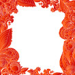 Red abstract floral ornament background