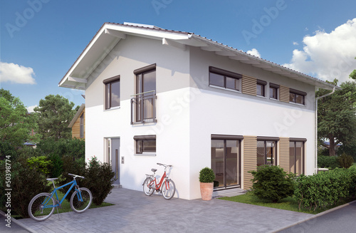 Illustration: Einfamilienhaus in Deutschland Einfamilienhaus in Deutschland