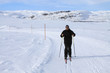 Männliche Person beim aktiven Wintersport