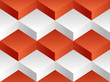 Vector: Vector background pattern. Volume white and red blocks Vector background pattern. Volume white and red blocks