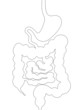 Schwarze Outline eines Magen-Darm-Trakts – Vektor